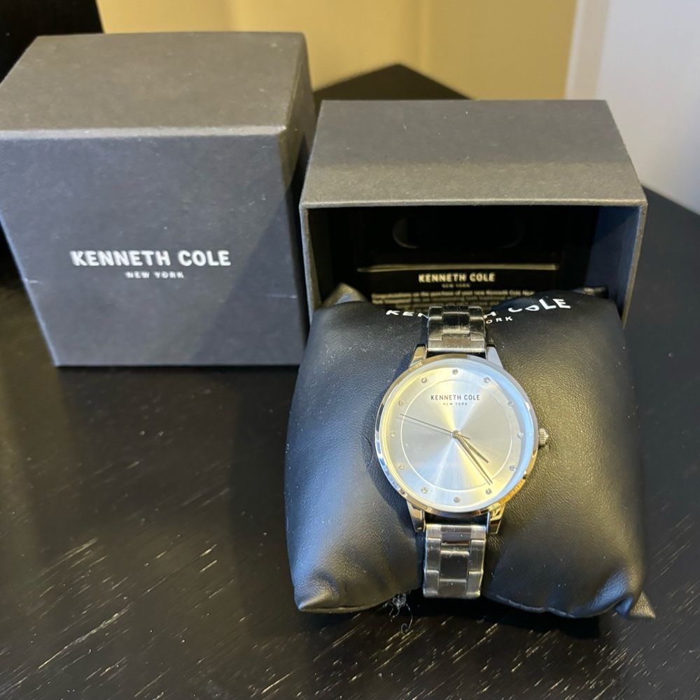 Kenneth Cole Silver Steel Crystallized Watch KC50044004